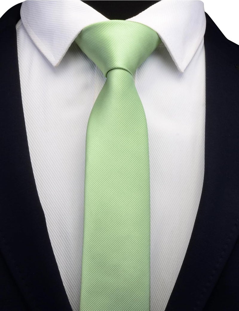 GUSLESON 2.4" (6cm) Solid Color Slim Tie Skinny Necktie for Men - Image 2
